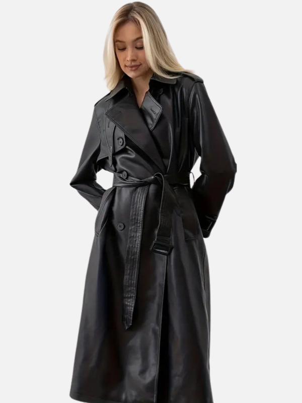 Julia | Klassieke Leren Trenchcoat voor Dames