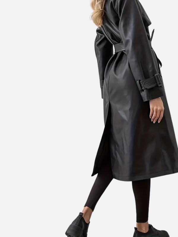 Julia | Klassieke Leren Trenchcoat voor Dames