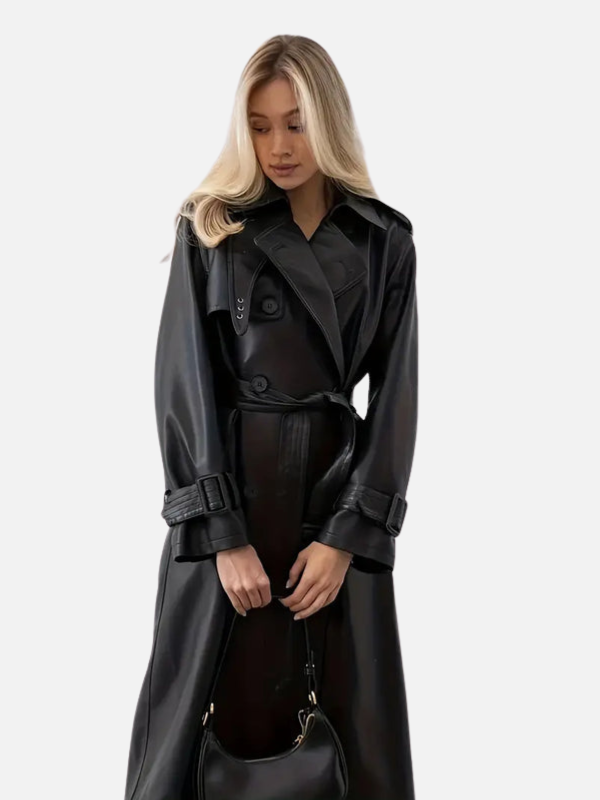 Julia | Klassieke Leren Trenchcoat voor Dames