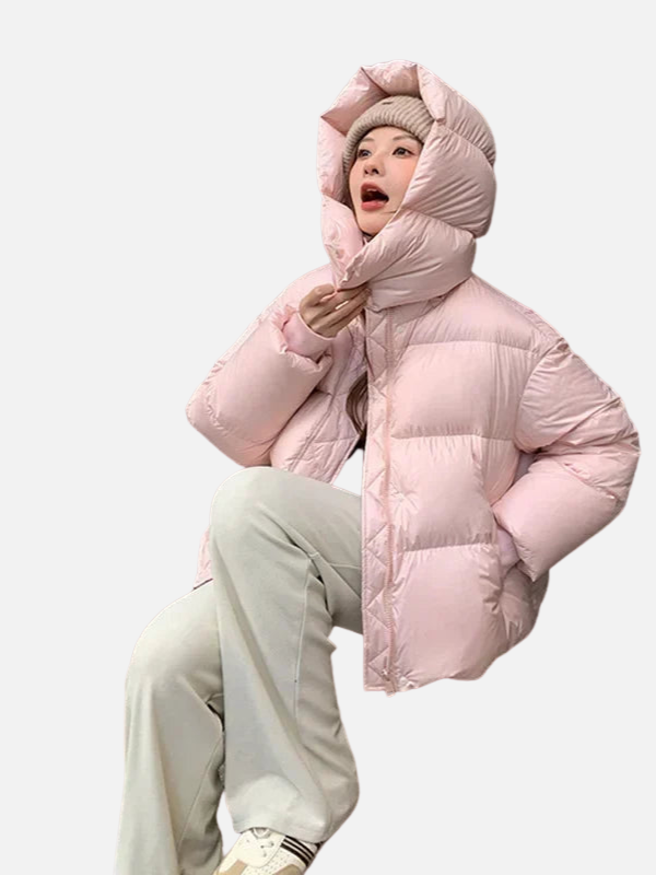 Nina | Kort Oversized Pufferjack met Capuchon