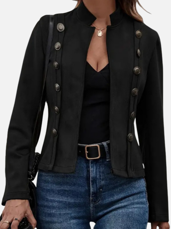 Anna | Korte Militaire Blazer met Sierknopen