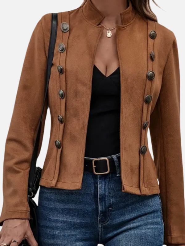 Anna | Korte Militaire Blazer met Sierknopen