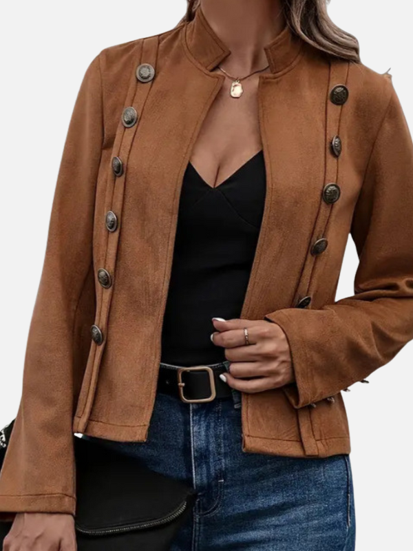 Anna | Korte Militaire Blazer met Sierknopen