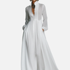 Iris | Lange Blousejurk met Knopen