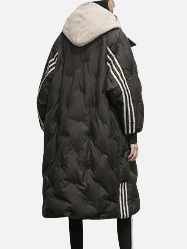Iris | Lange Oversized Gewatteerde Jas met Capuchon