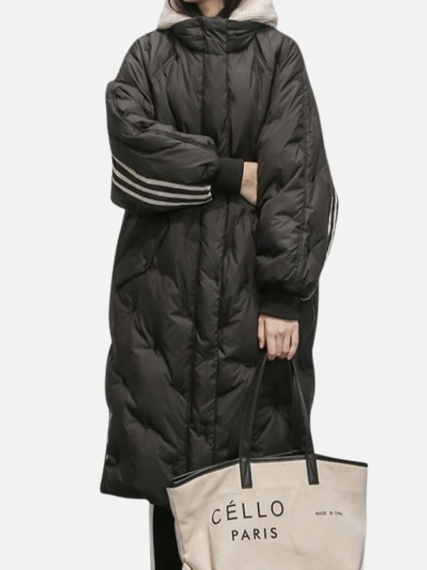 Iris | Lange Oversized Gewatteerde Jas met Capuchon