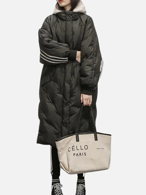 Iris | Lange Oversized Gewatteerde Jas met Capuchon