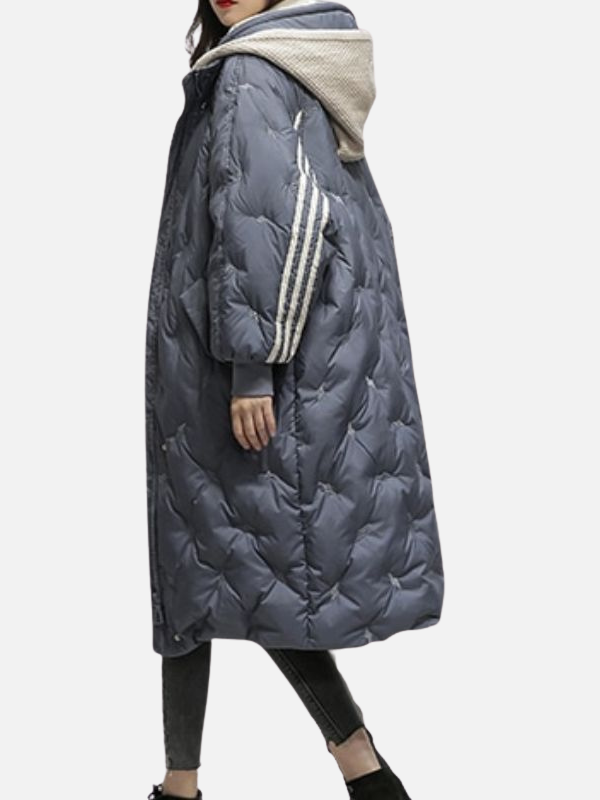 Iris | Lange Oversized Gewatteerde Jas met Capuchon