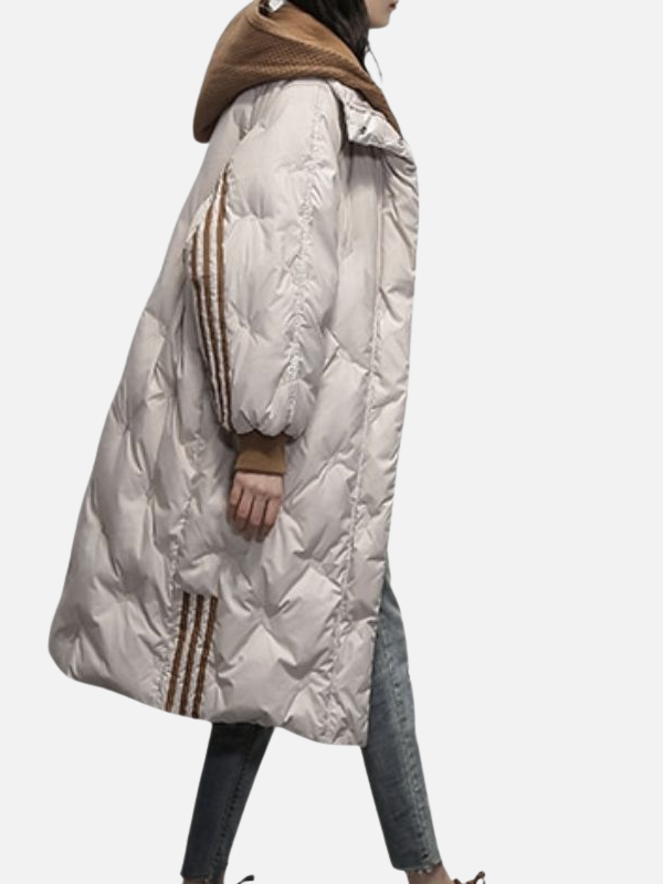 Iris | Lange Oversized Gewatteerde Jas met Capuchon