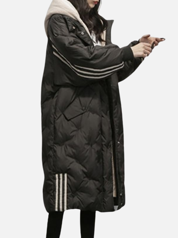 Iris | Lange Oversized Gewatteerde Jas met Capuchon