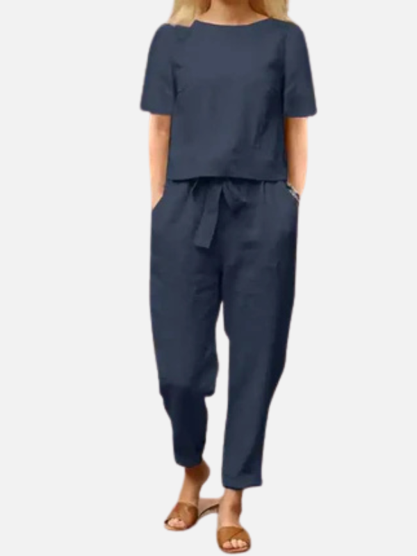 Sara | Linnen Co-ord Set met Top en Broek