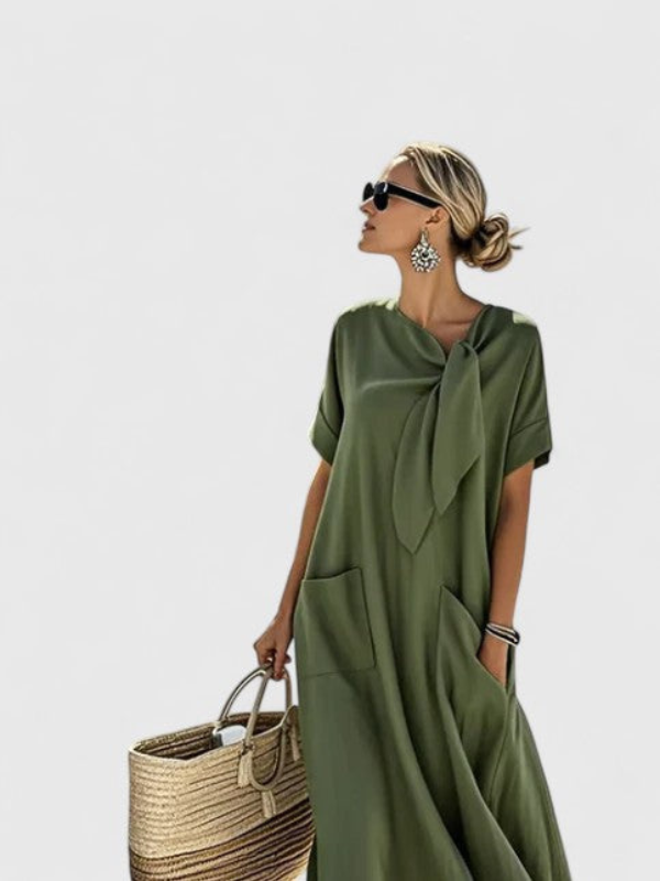 Sara | Linnen Maxi-Jurk met Zakken