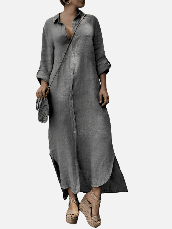 Sara | Linnen Maxi Blousejurk