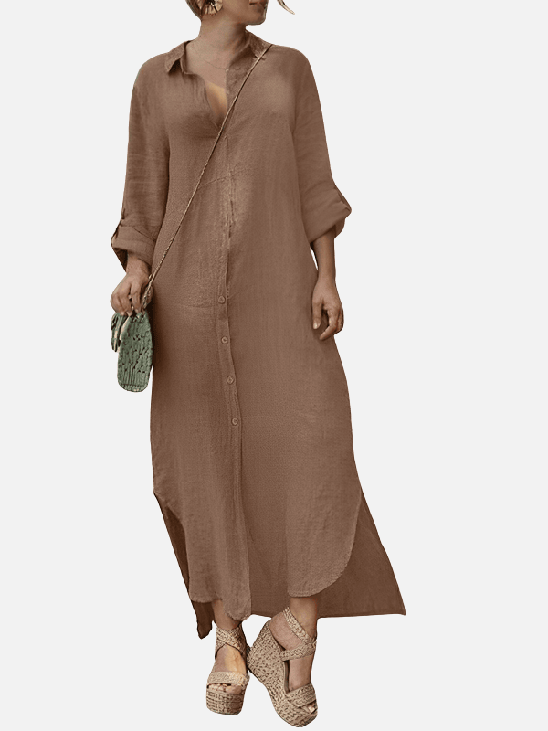 Sara | Linnen Maxi Blousejurk