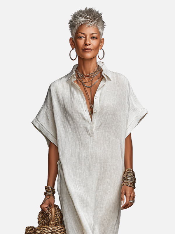 Fleur | Losse Kaftan Maxijurk met Split