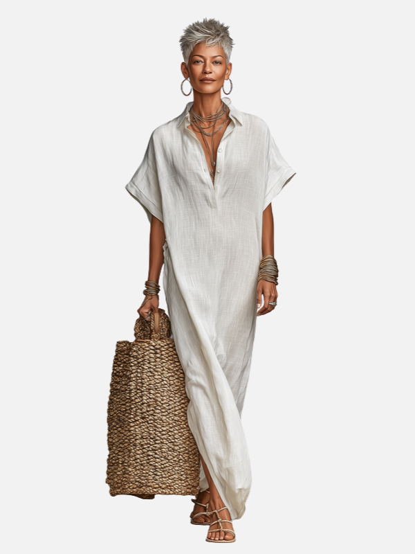 Fleur | Losse Kaftan Maxijurk met Split