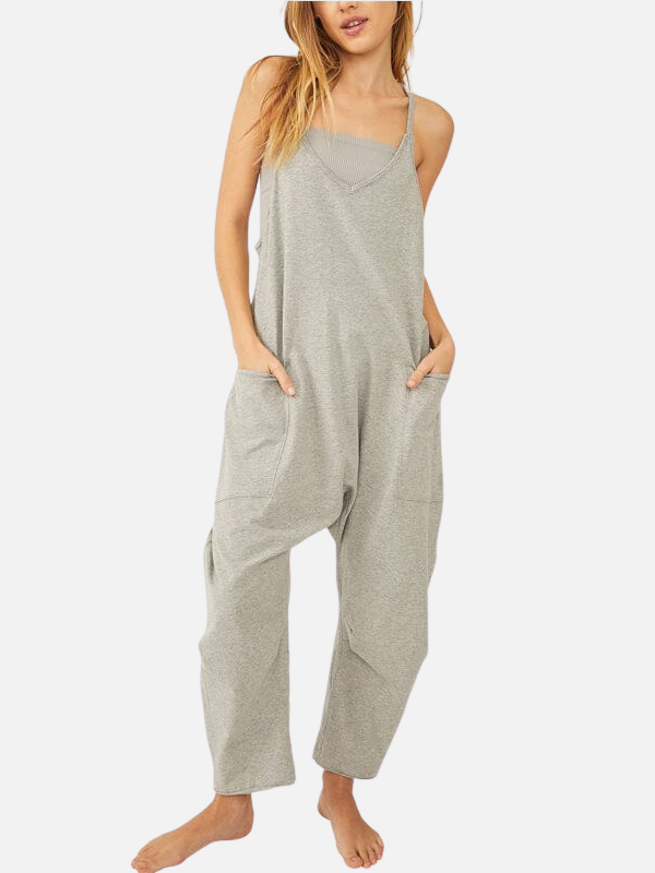 Eva | Losse Mouwloze Jumpsuit met Wijde Pijpen