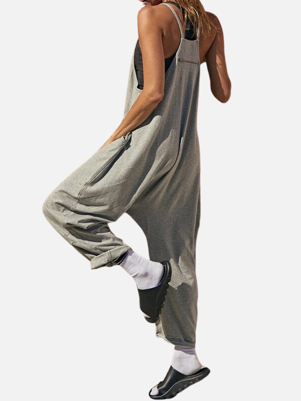 Eva | Losse Mouwloze Jumpsuit met Wijde Pijpen