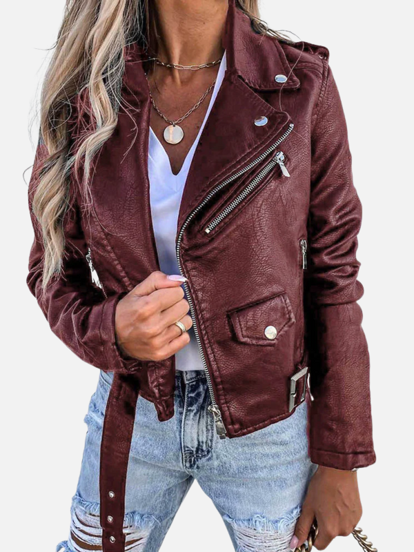 Lotte | Imitatieleren Bikerjas met Rits