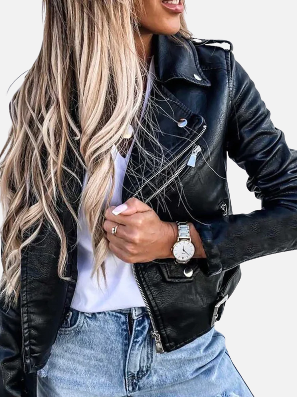 Lotte | Imitatieleren Bikerjas met Rits
