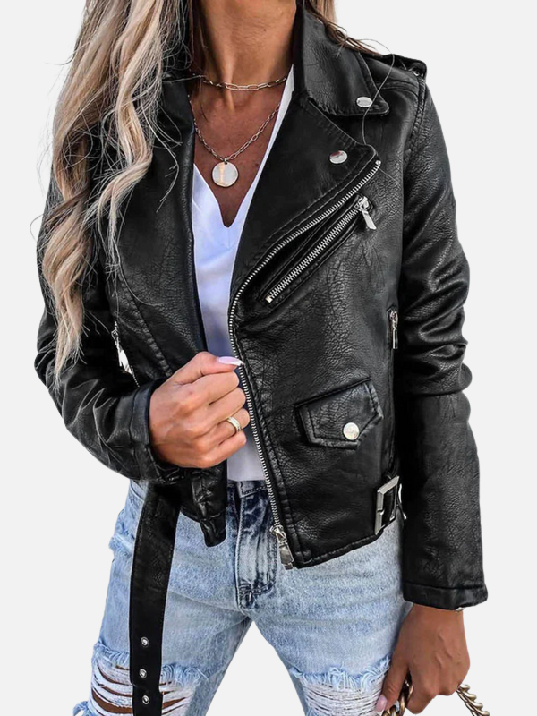 Lotte | Imitatieleren Bikerjas met Rits