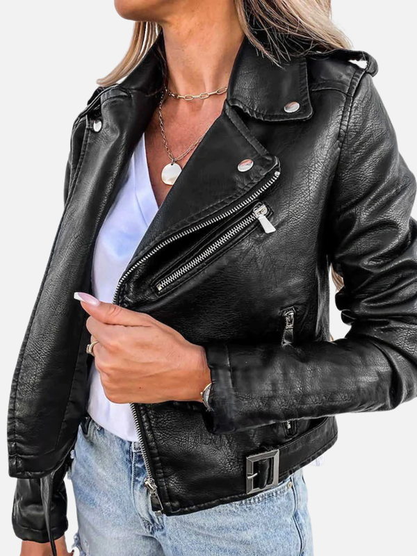 Lotte | Imitatieleren Bikerjas met Rits