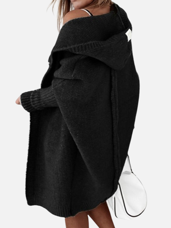 Lotte | Lang Grofgebreid Vest met Capuchon