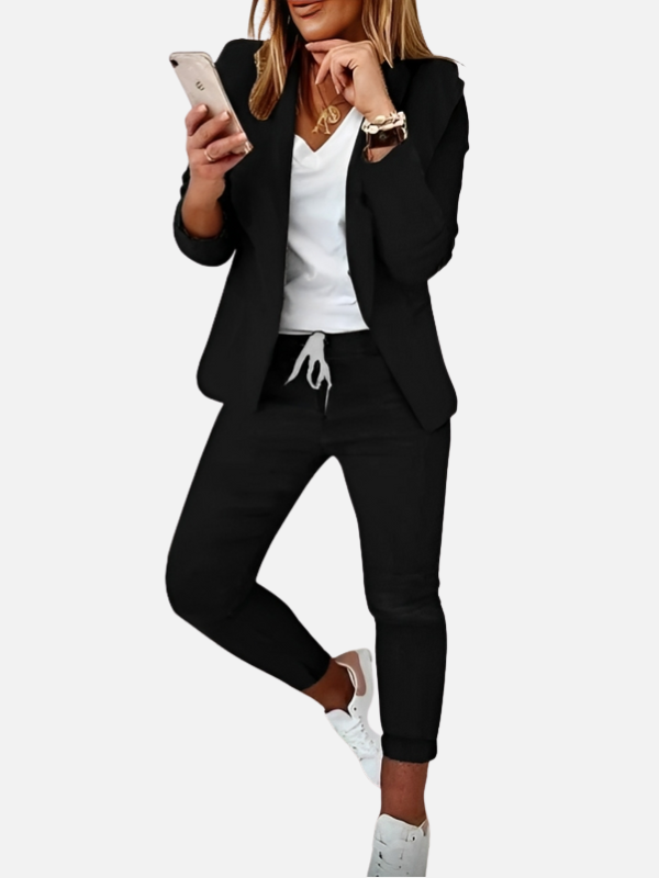 Nina | Mantelpak met Blazer en Pantalon met Trekkoord