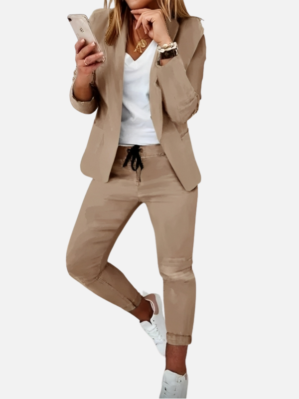 Nina | Mantelpak met Blazer en Pantalon met Trekkoord