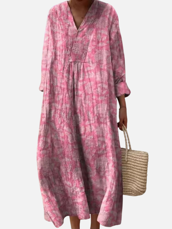 Sara | Maxi-Jurk met Print en V-Hals
