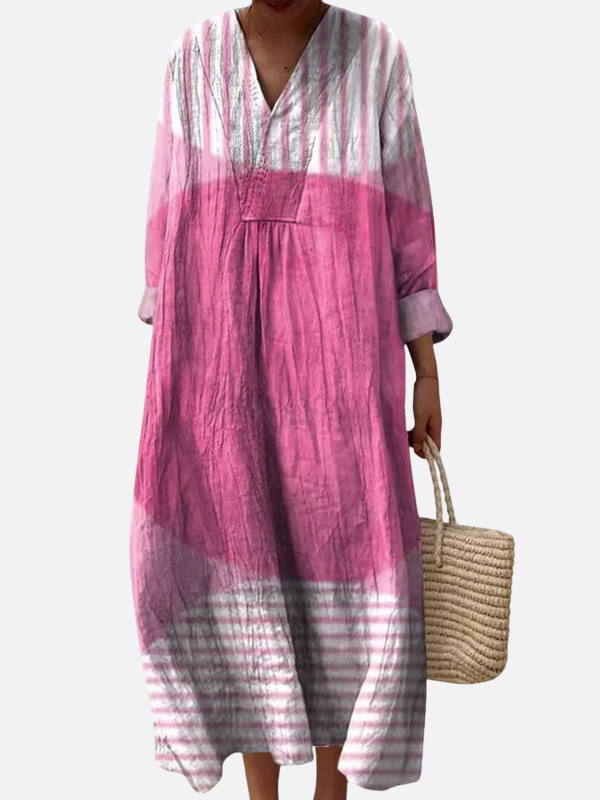 Sara | Maxi-Jurk met Print en V-Hals