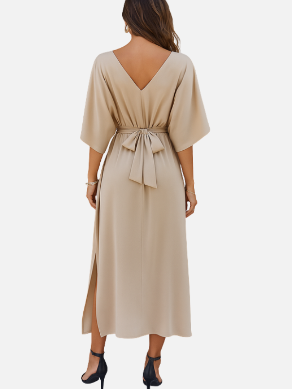 Eva | Maxi-Jurk met V-Hals en Split