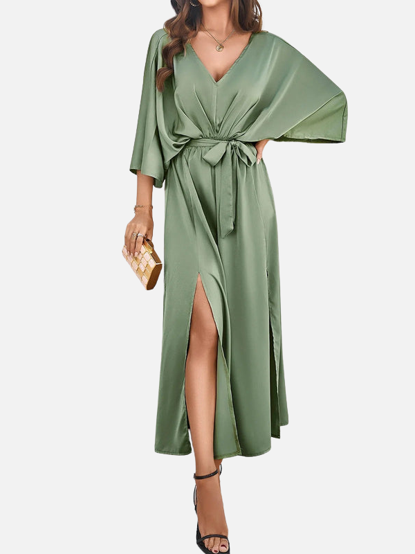 Eva | Maxi-Jurk met V-Hals en Split
