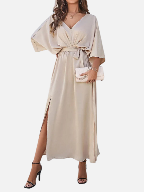 Eva | Maxi-Jurk met V-Hals en Split