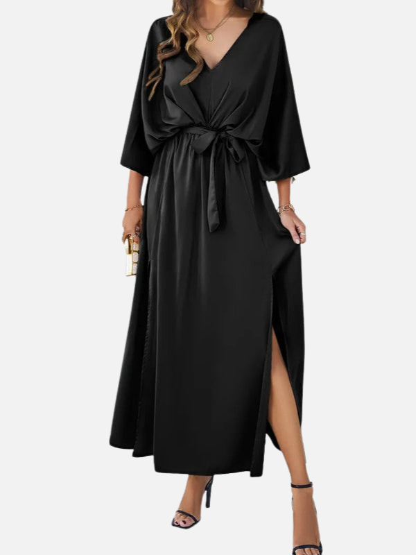 Eva | Maxi-Jurk met V-Hals en Split