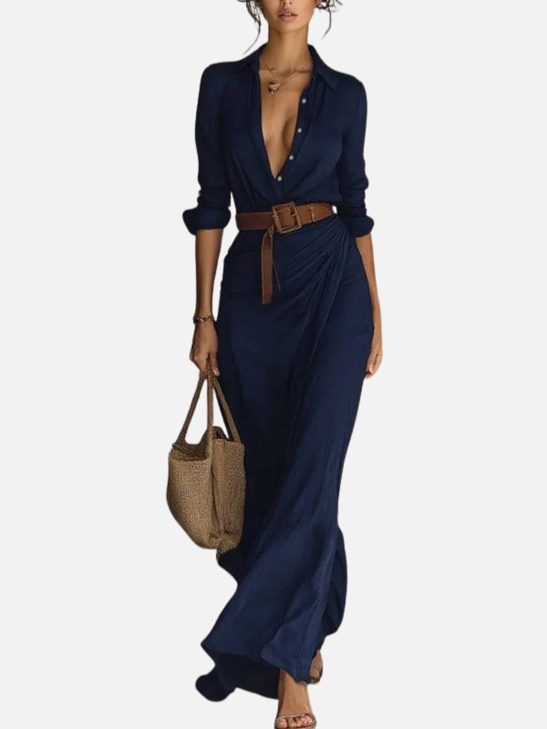Sara | Maxi Blousejurk met Ceintuur