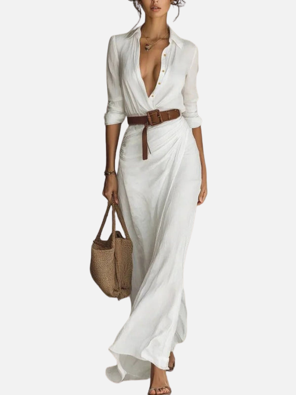 Sara | Maxi Blousejurk met Ceintuur