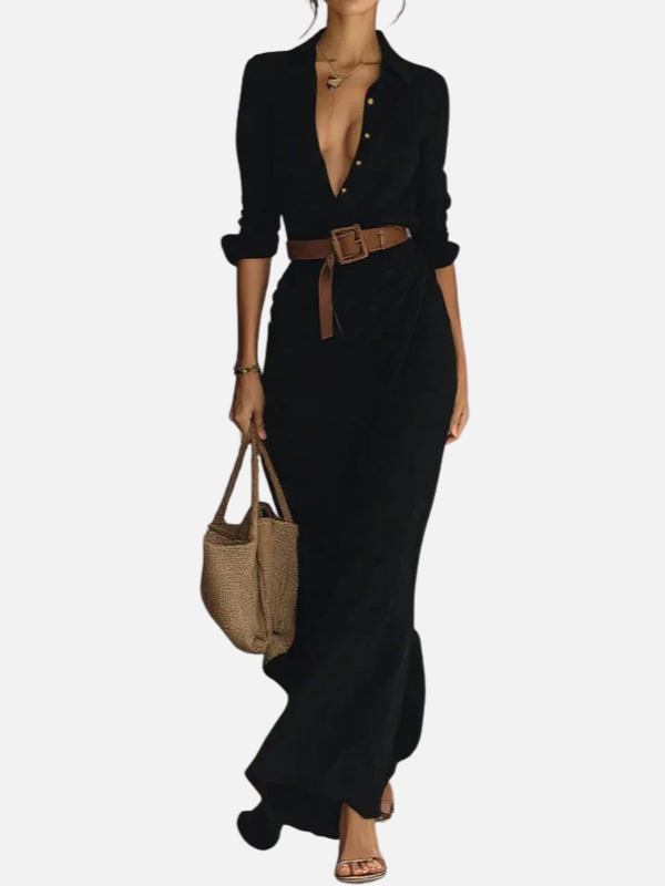 Sara | Maxi Blousejurk met Ceintuur