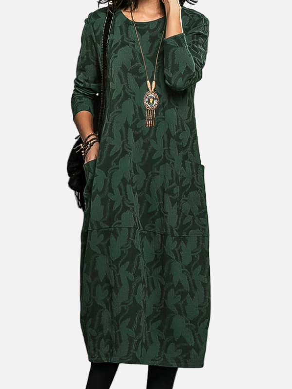 Sara | Midi-Jurk met Print en Zakken