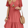 Sara | Mini-Jurk met V-Hals, Zomers