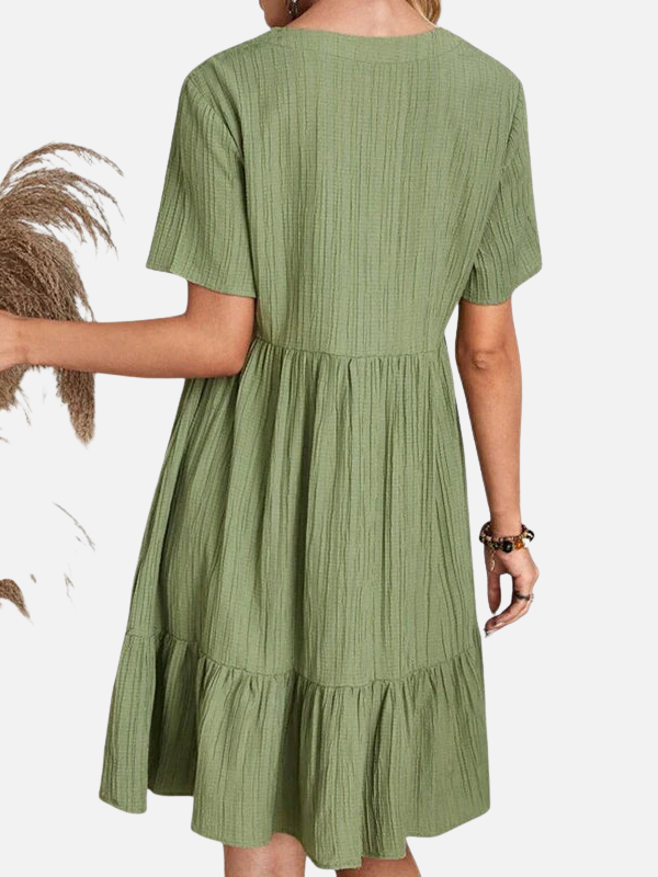 Sara | Mini-Jurk met V-Hals, Zomers