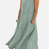 Sara | Mouwloze Maxi-Jurk met Zakken