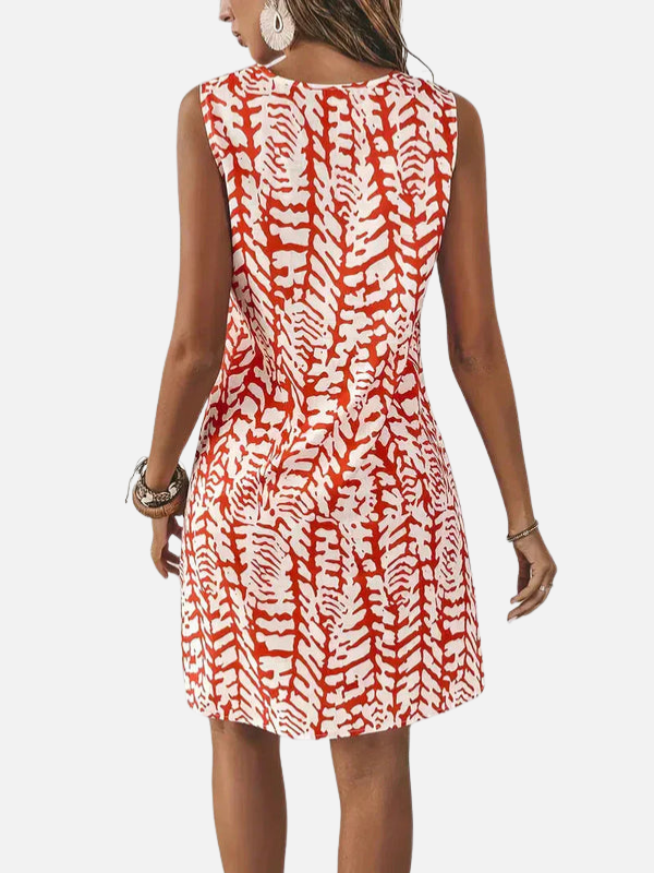 Sara | Mouwloze Zomerjurk met Print