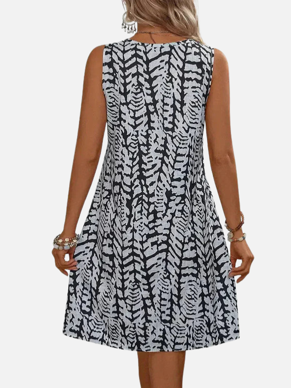 Sara | Mouwloze Zomerjurk met Print