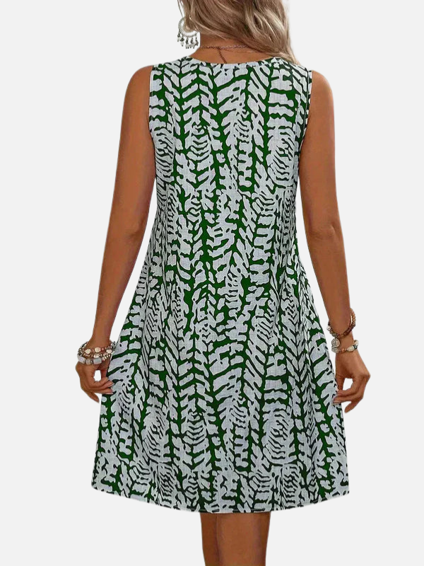 Sara | Mouwloze Zomerjurk met Print