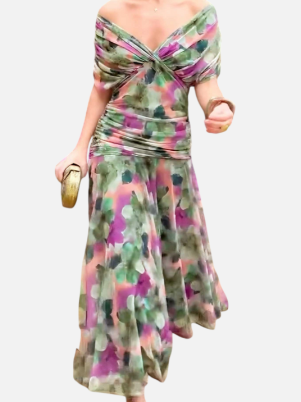 Sara | Off-Shoulder Jurk met Drapage