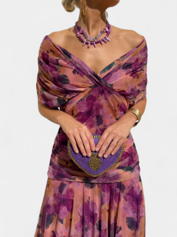 Sara | Off-Shoulder Jurk met Drapage