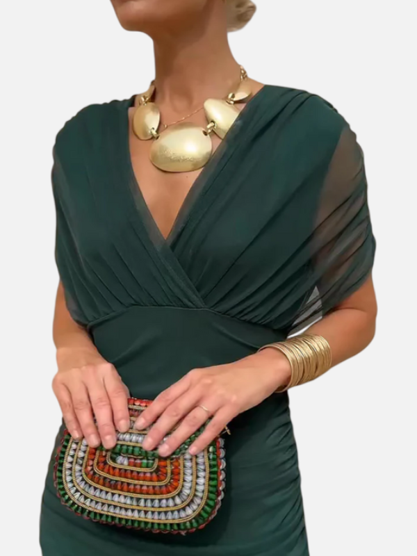 Sara | Off-Shoulder Jurk met Drapage