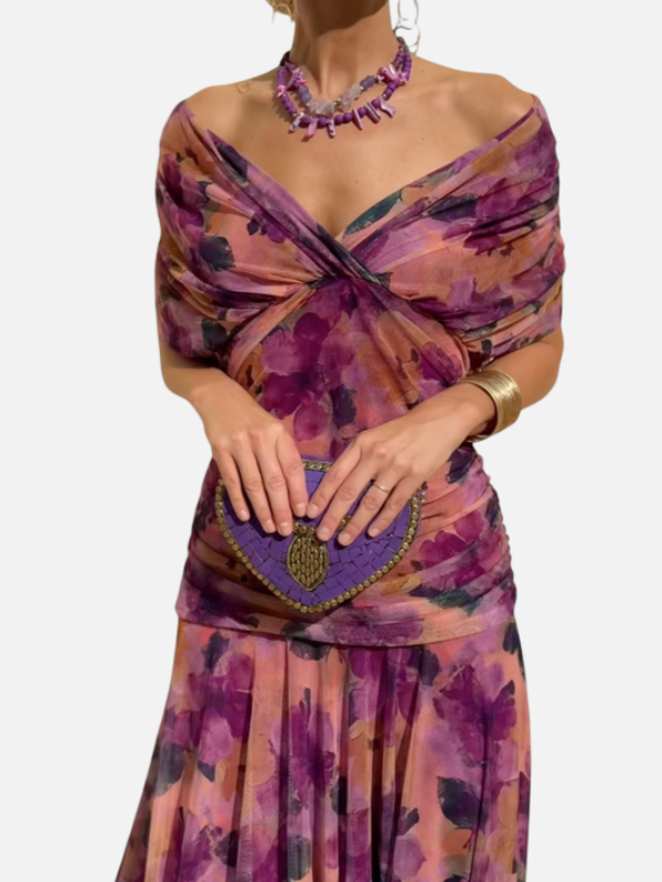 Sara | Off-Shoulder Jurk met Drapage