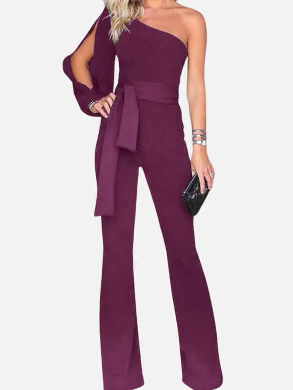 Julia | One-Shoulder Jumpsuit met Wijde Pijpen